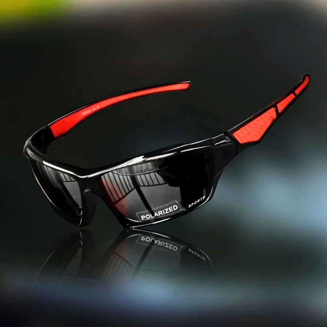 Polarized Shield Sport Sunglasses UV Protection Wraparound - Black