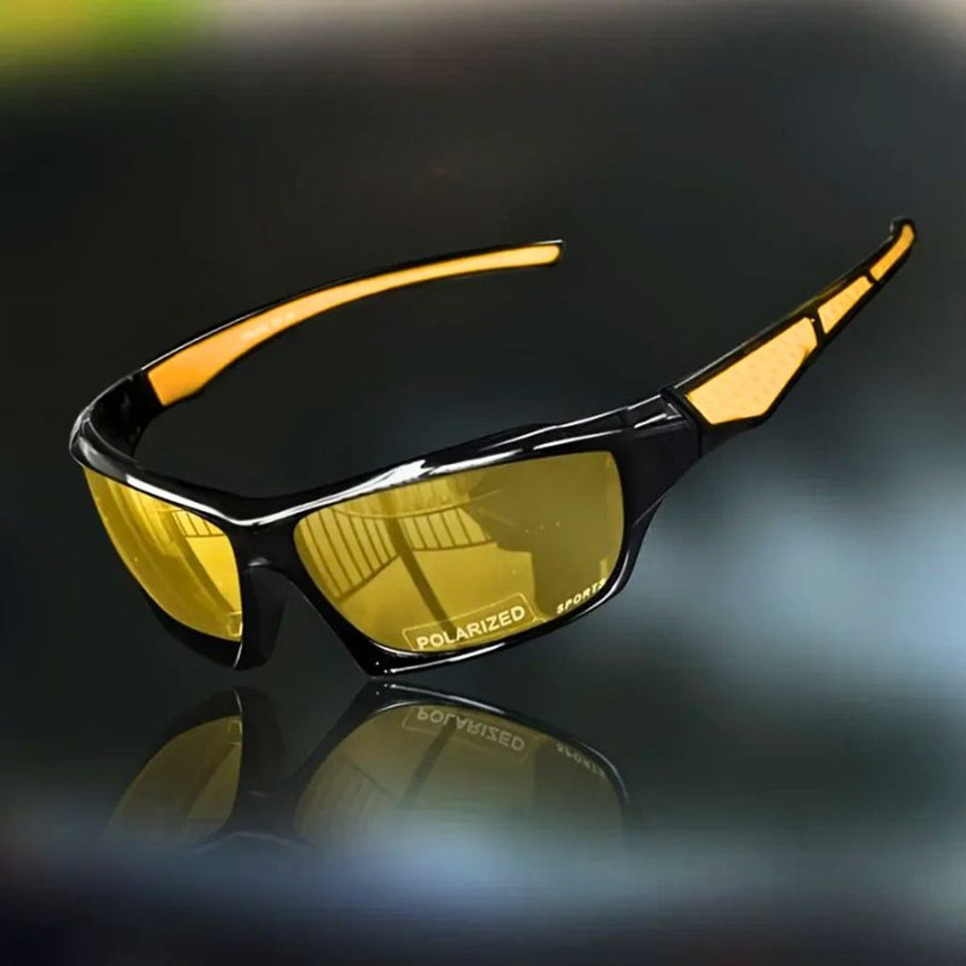 Polarized Shield Sport Sunglasses UV Protection Wraparound - Yellow