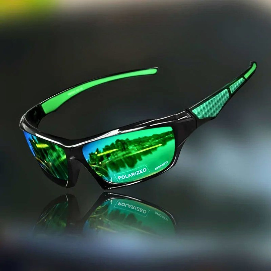 Polarized Shield Sport Sunglasses UV Protection Wraparound - Green