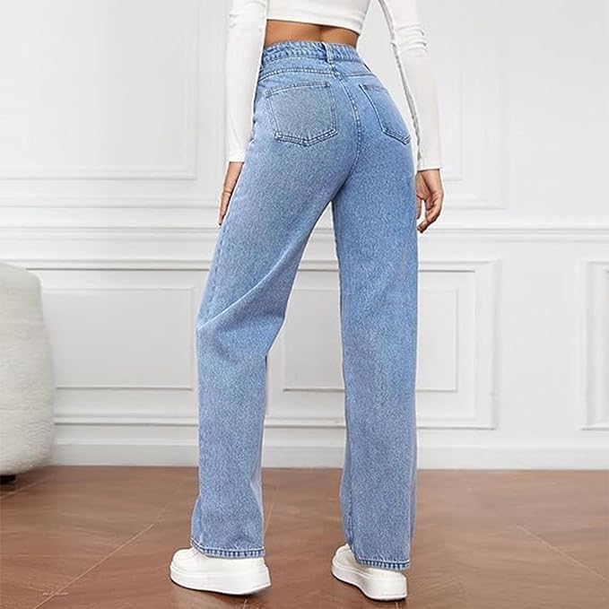 Bella | Women's High Waist Wide Leg Jeans