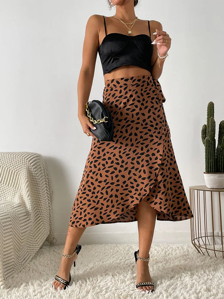 Maya | Women's Printed Wrap Tie Casual Skirt