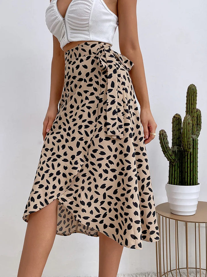 Maya | Women's Printed Wrap Tie Casual Skirt