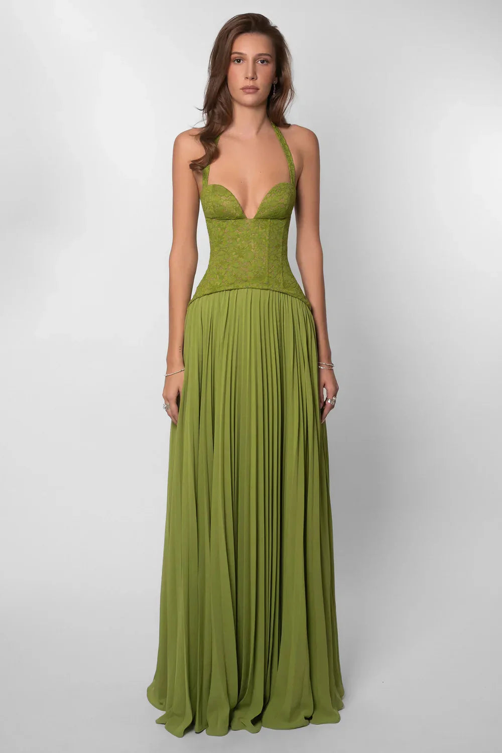 Bella | Women’s Pleated Corset Maxi Wedding Guest Dress