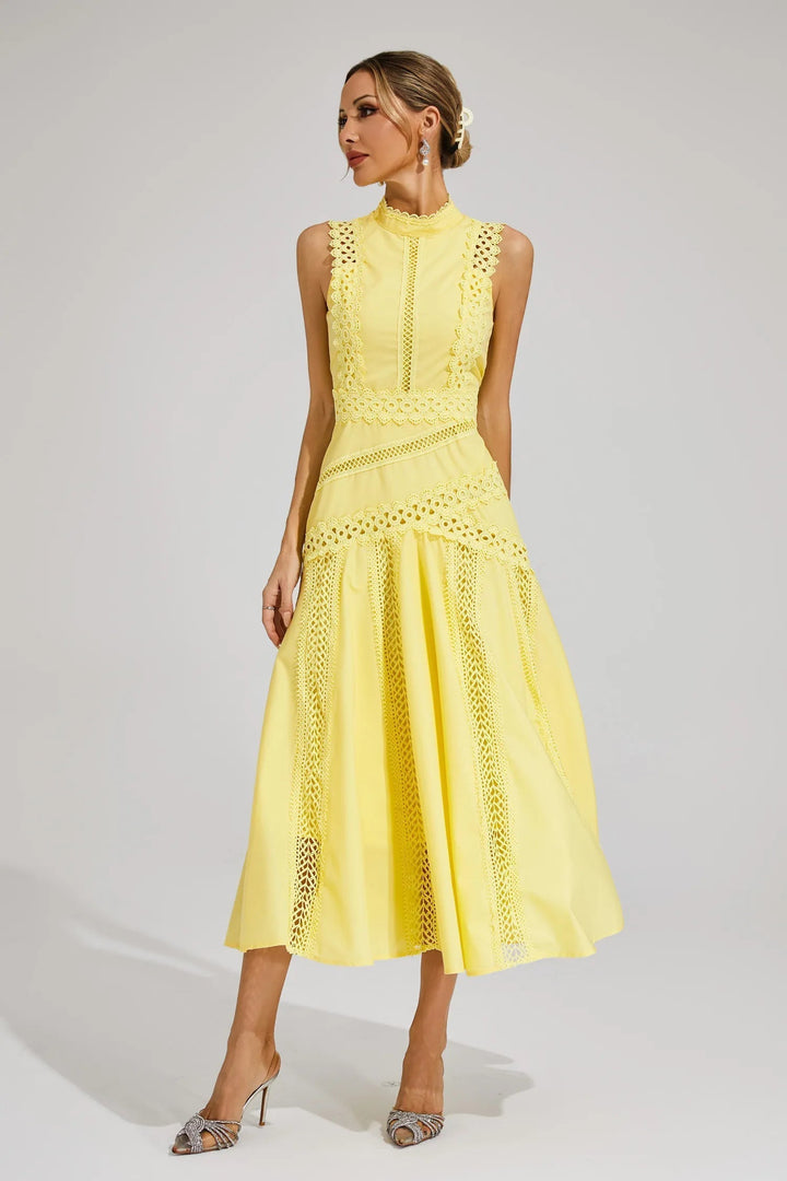 Hailey | Women's Sleeveless Lace Midi Wedding Guest Dress