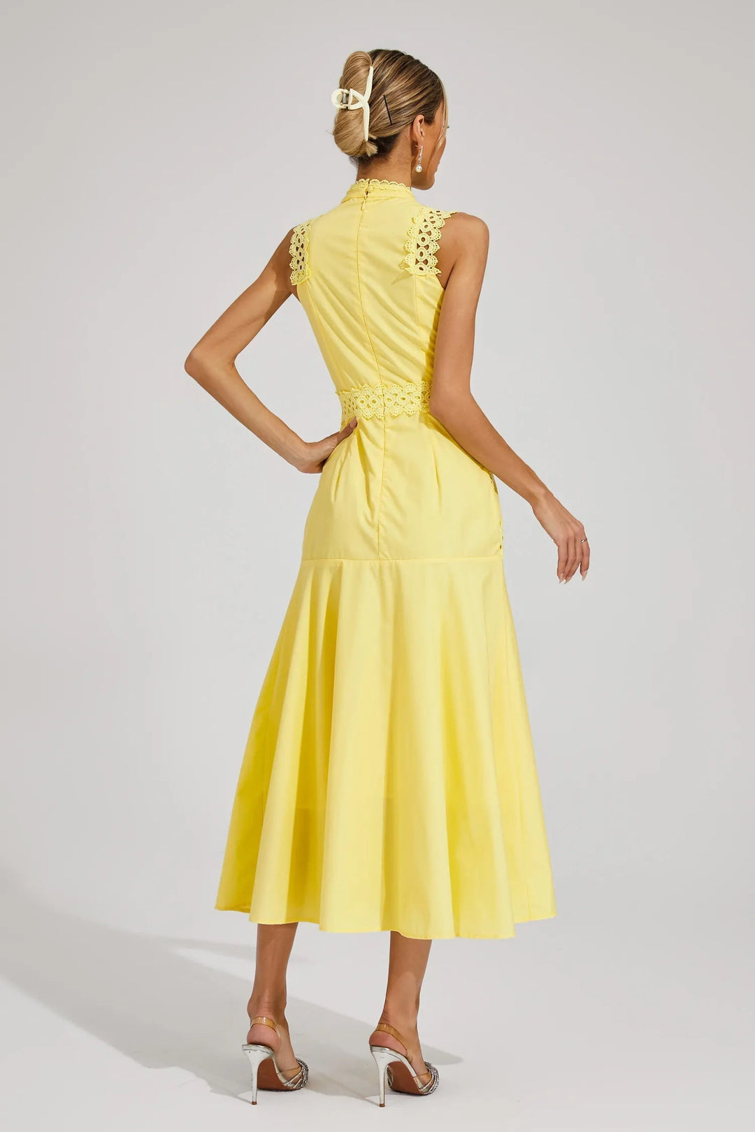 Hailey | Women's Sleeveless Lace Midi Wedding Guest Dress