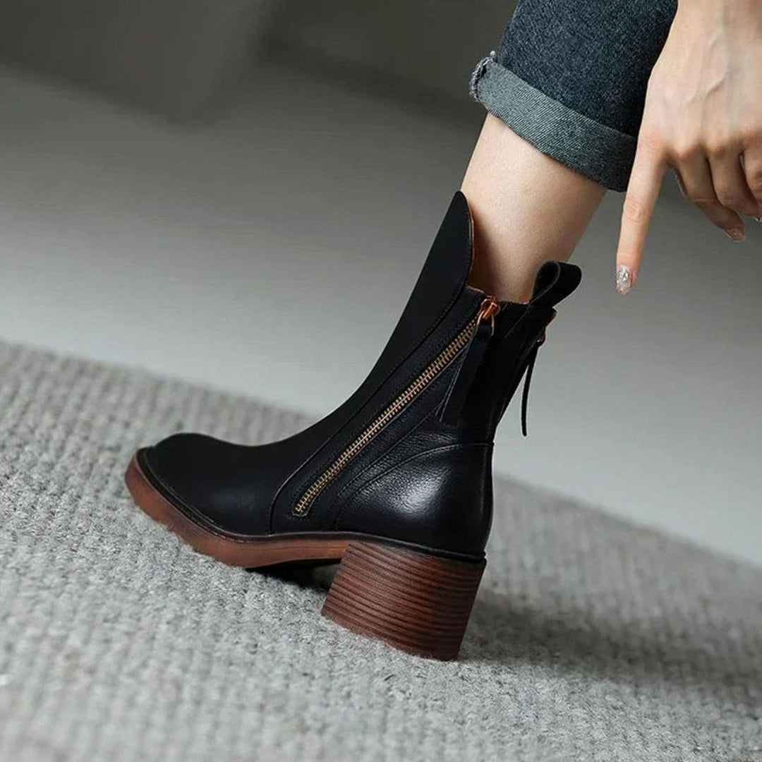 Women's Block-Heel Side-Zip Orthopedic Ankle Boots