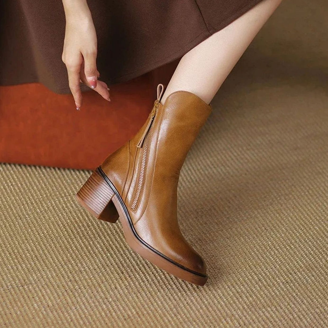 Women's Block-Heel Side-Zip Orthopedic Ankle Boots