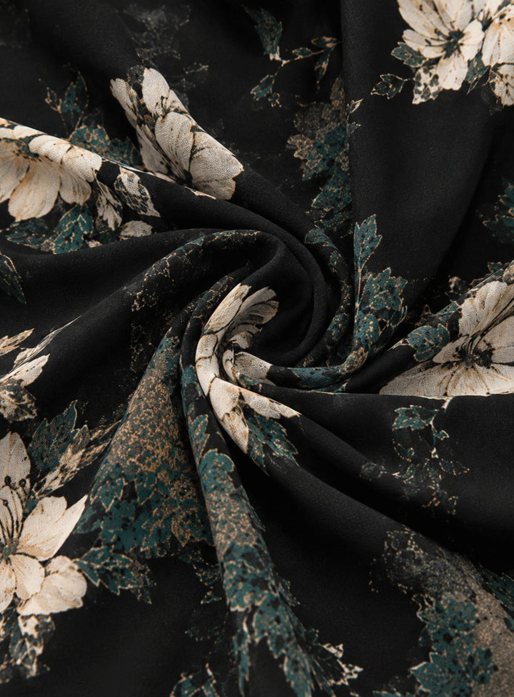 Women's Boho Black Floral High-Low Spaghetti Strap Sundress
