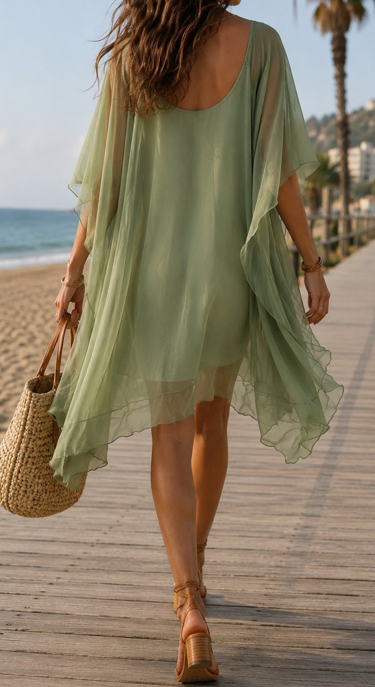 Women's Boho Flowy Lace-Trim V-Neck Mini Sundress