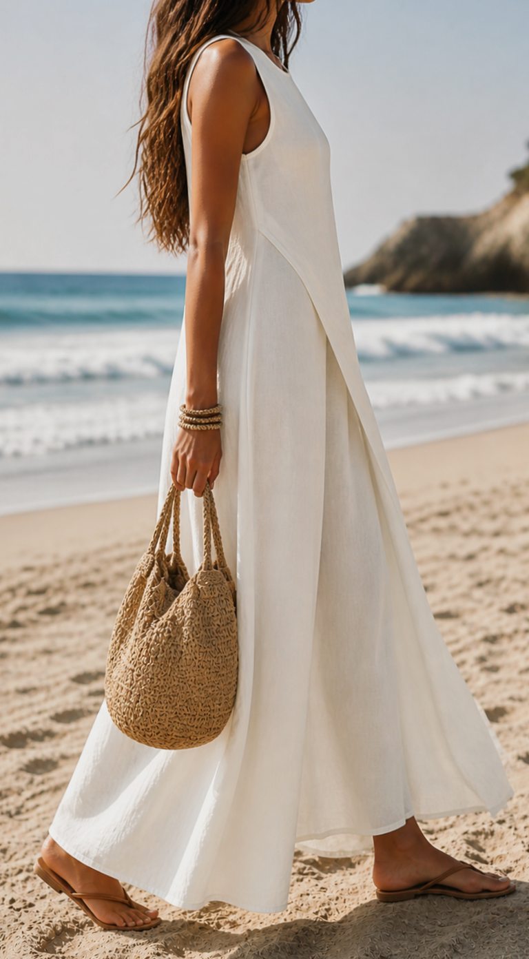 Women's Boho Sleeveless Flowy Maxi Dress