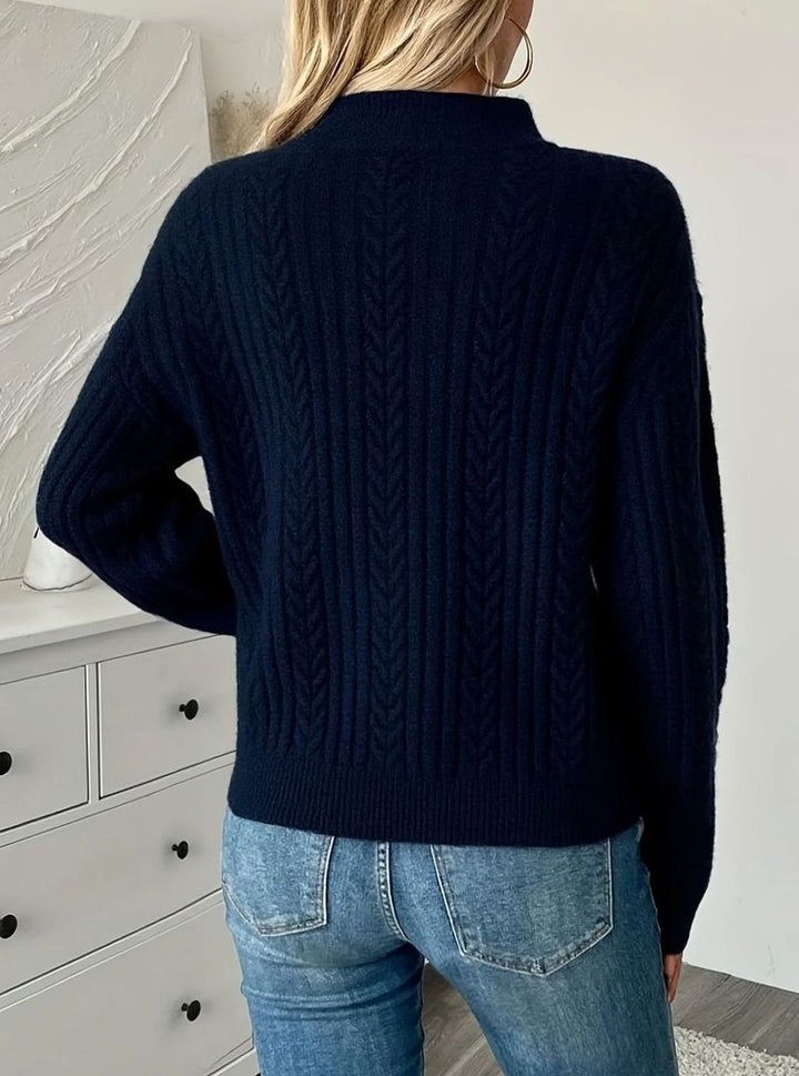 Women's Cable-Knit Half-Zip Pullover Sweater