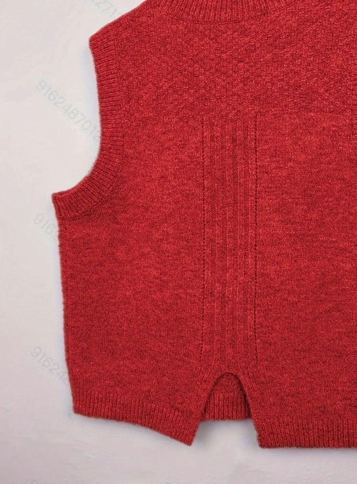 Women's Cable-Knit Sleeveless Pullover Sweater Vest