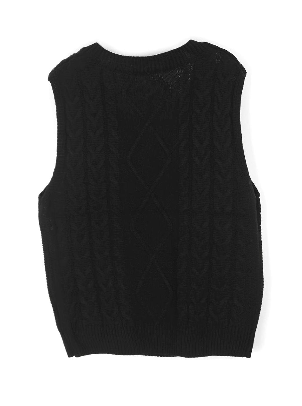Women's Cable-Knit V-Neck Relaxed-Fit Sweater Vest