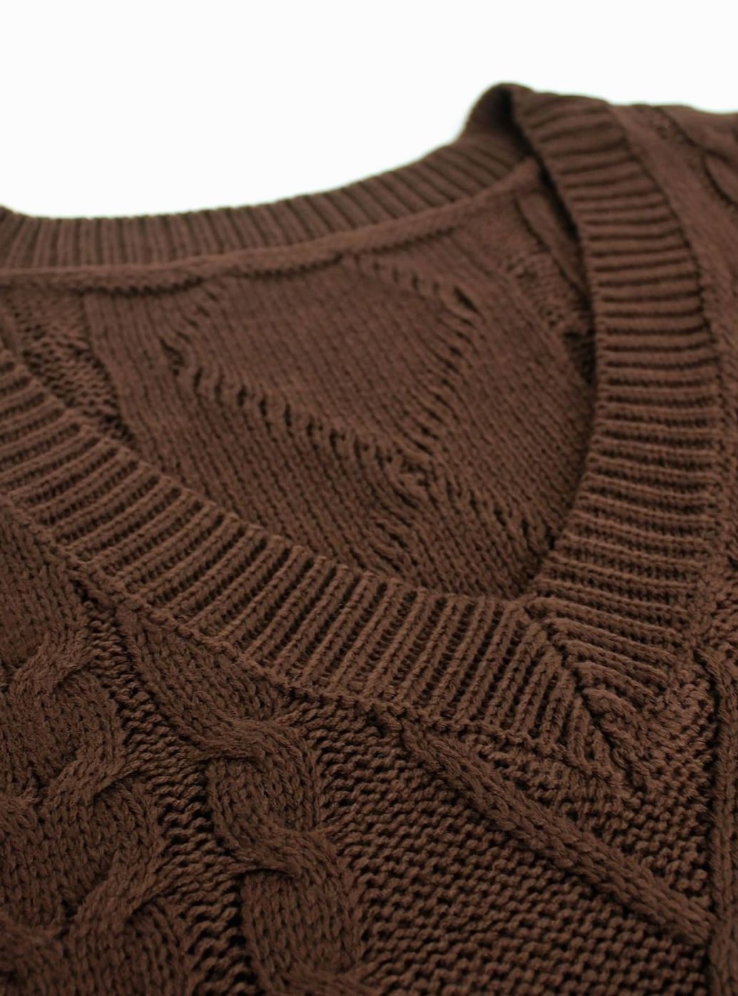 Women's Cable-Knit V-Neck Relaxed-Fit Sweater Vest