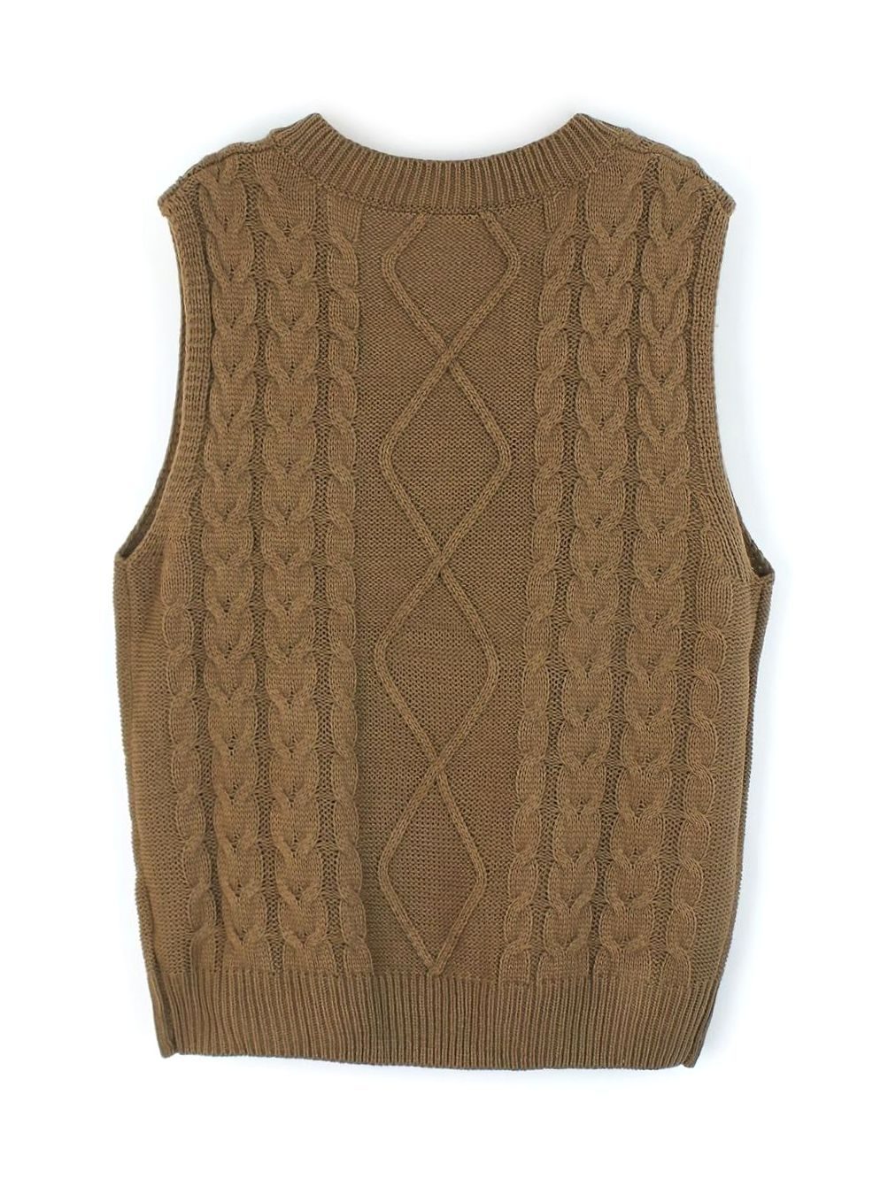 Women's Cable-Knit V-Neck Relaxed-Fit Sweater Vest