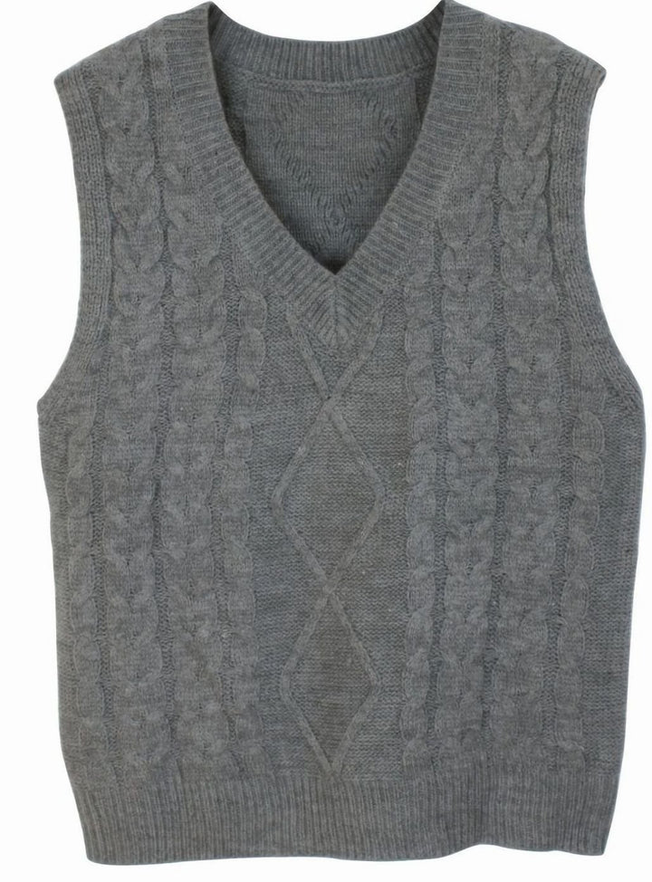 Women's Cable-Knit V-Neck Relaxed-Fit Sweater Vest