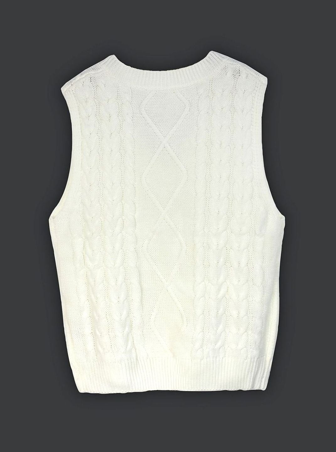Women's Cable-Knit V-Neck Relaxed-Fit Sweater Vest