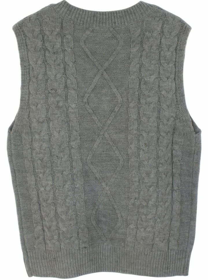 Women's Cable-Knit V-Neck Relaxed-Fit Sweater Vest