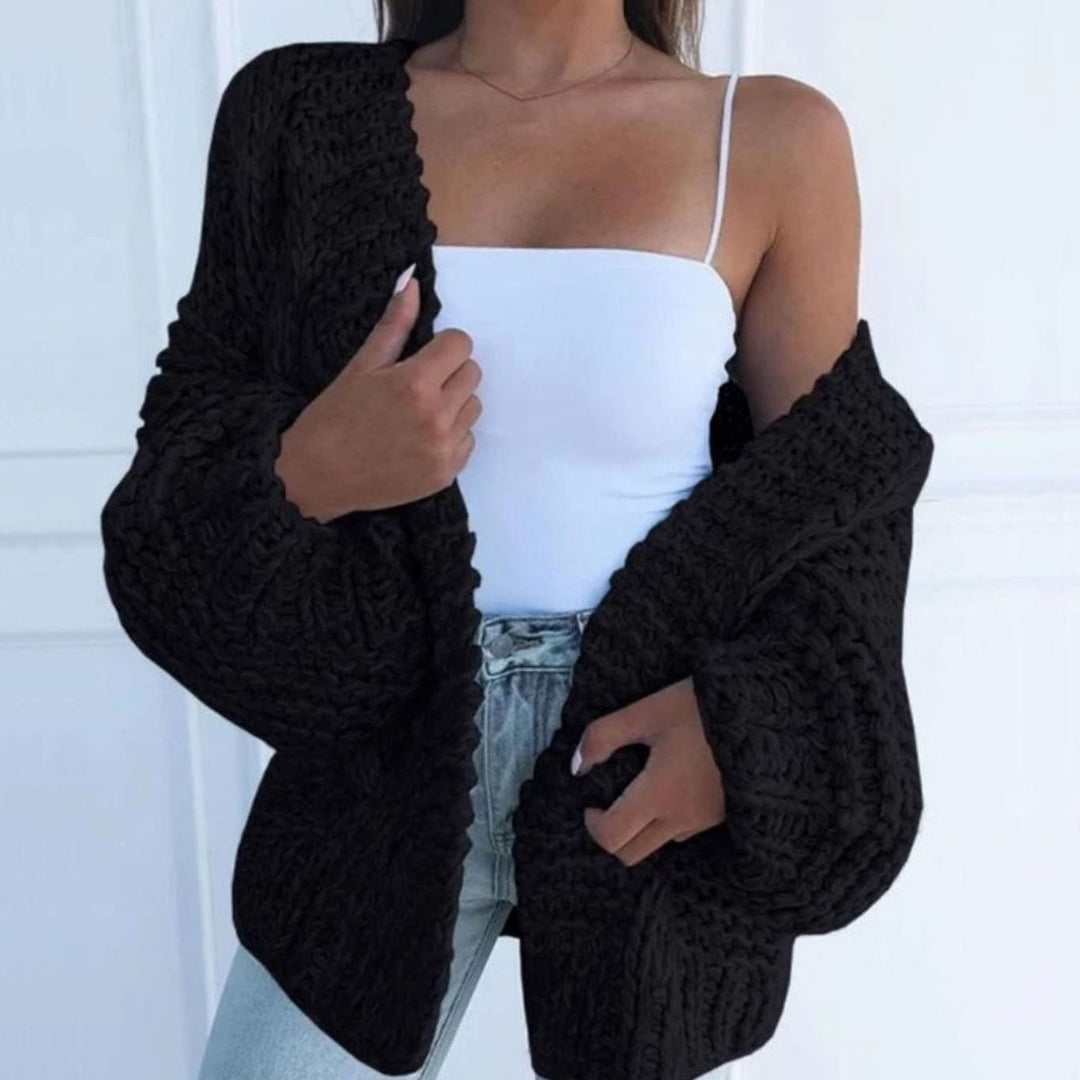 Women's Chunky Knit Open-Front Cardigan Sweater