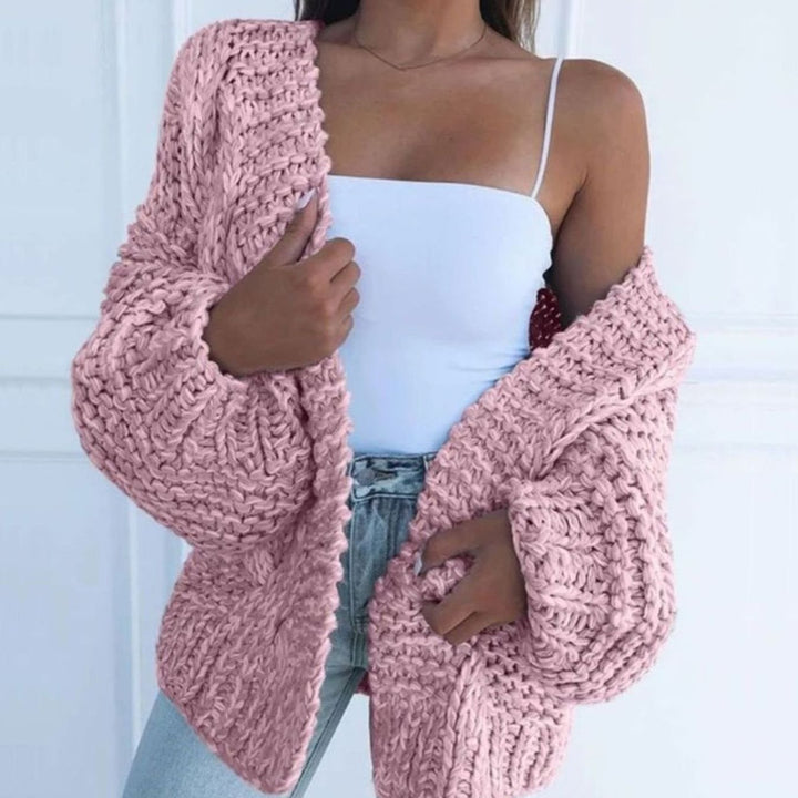 Women's Chunky Knit Open-Front Cardigan Sweater