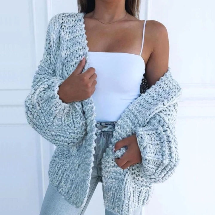 Women's Chunky Knit Open-Front Cardigan Sweater