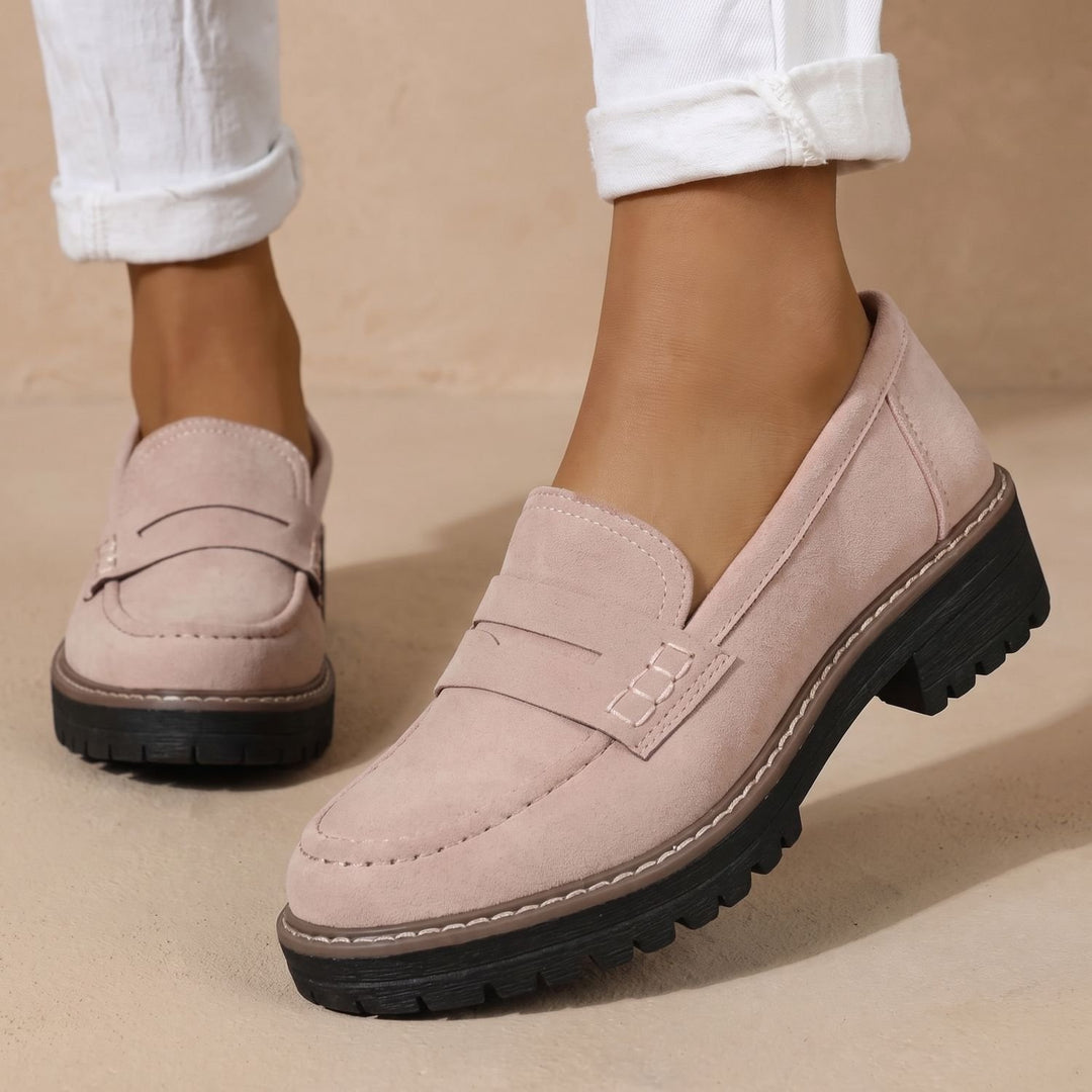 Women's Chunky Sole Slip-On Penny Loafers - Khaki