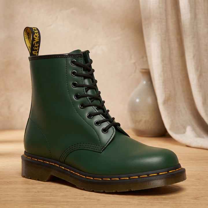 Women's Classic Lace-Up Ankle Combat Boots - Green