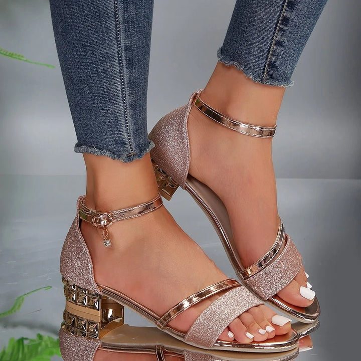 Women's Comfortable Sandals Block Heel Ankle Strap Open Toe