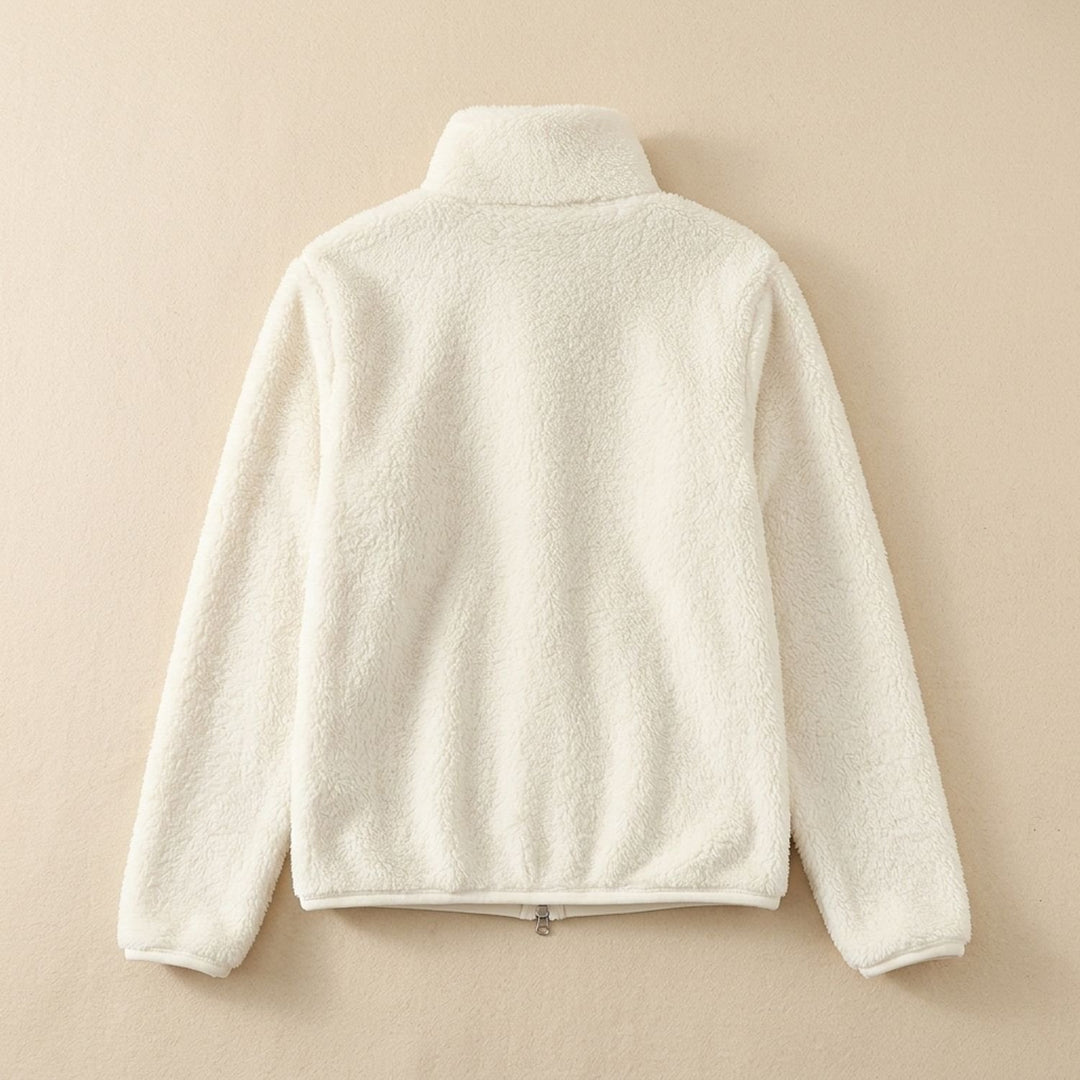 Women's Cozy High-Collar Full-Zip Teddy Fleece Jacket