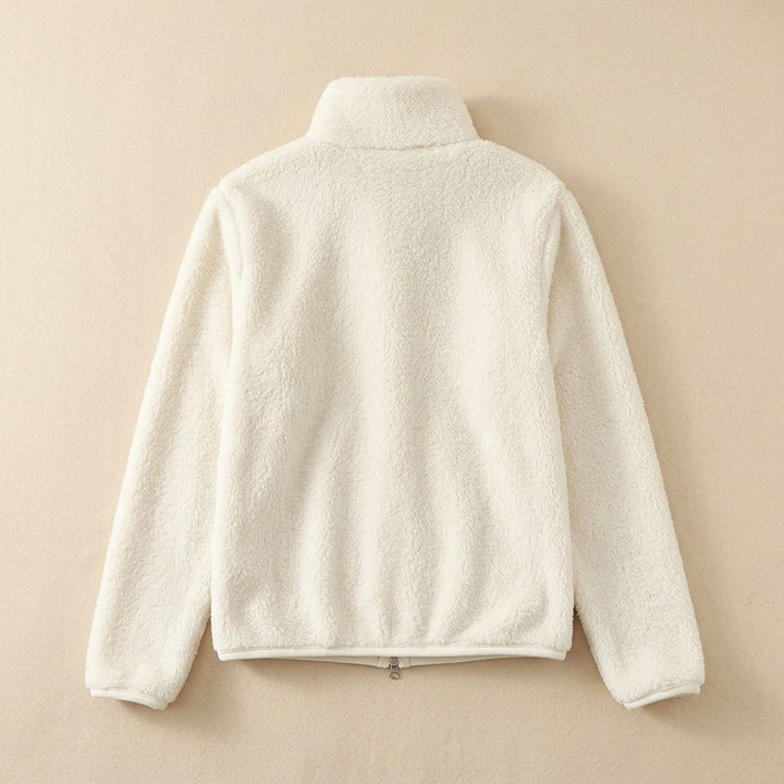 Women's Cozy High-Collar Full-Zip Teddy Fleece Jacket