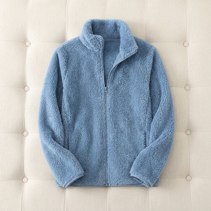 Women's Cozy High-Collar Full-Zip Teddy Fleece Jacket