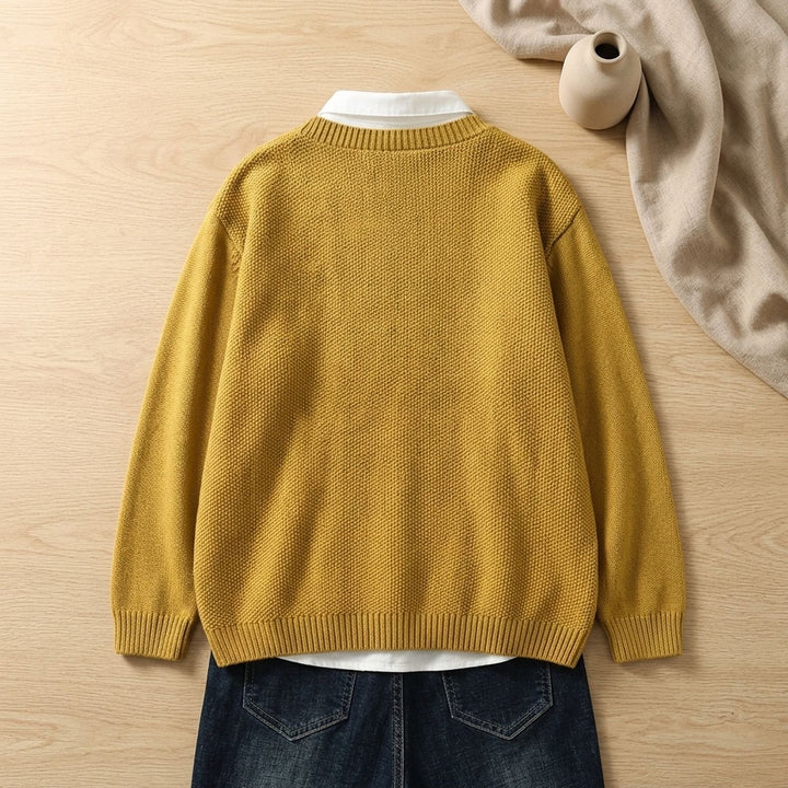 Women's Cozy Knit Cardigan Relaxed Button-Front Cotton Blend Sweater