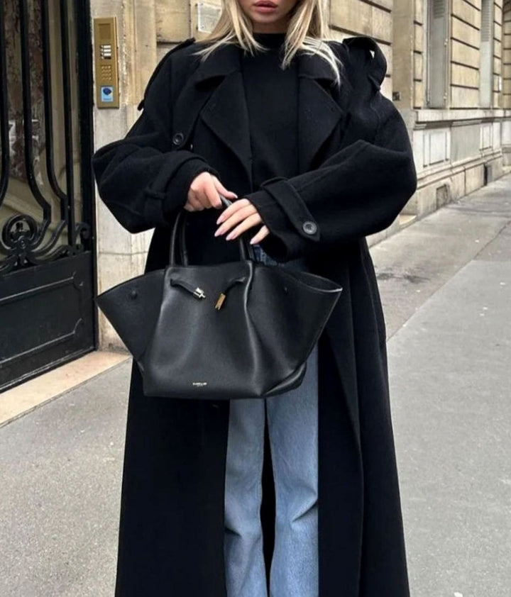Women's Double-Breasted Belted Long Trench Coat