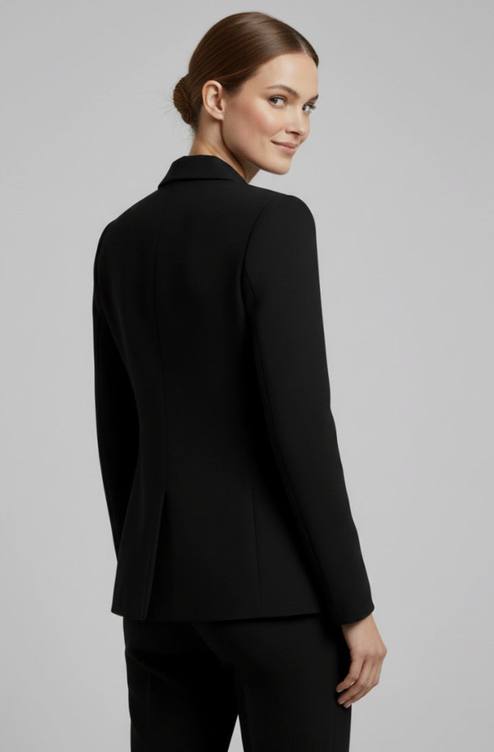 Women's Double-Breasted Gold-Button Tailored Blazer