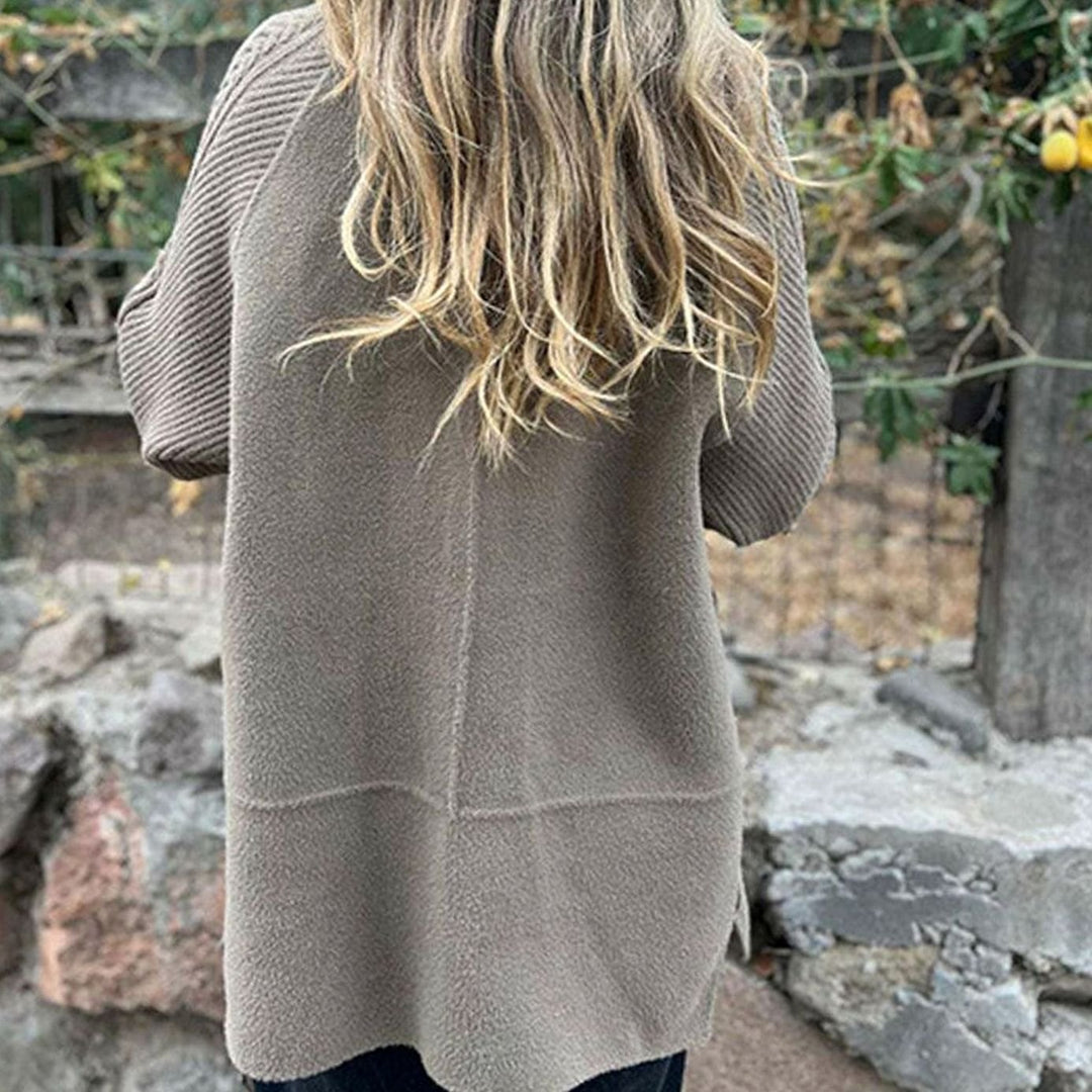 Women's Double-Breasted Knit-Sleeve Winter Coat