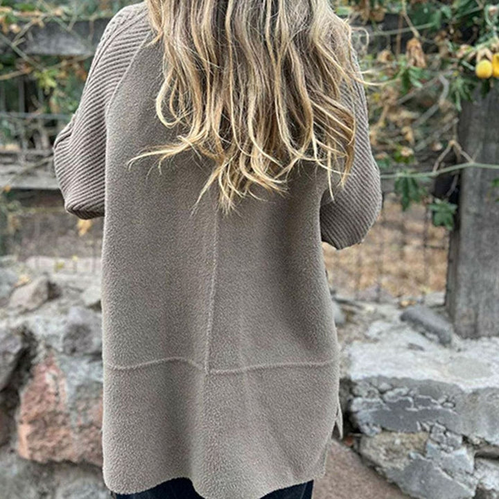Women's Double-Breasted Knit-Sleeve Winter Coat