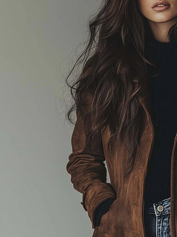 Women's Double-Breasted Longline Tailored Trench Coat
