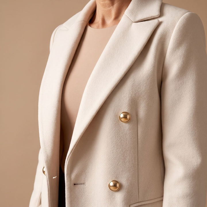 Women's Double-Breasted Longline Wool Coat Midi Overcoat