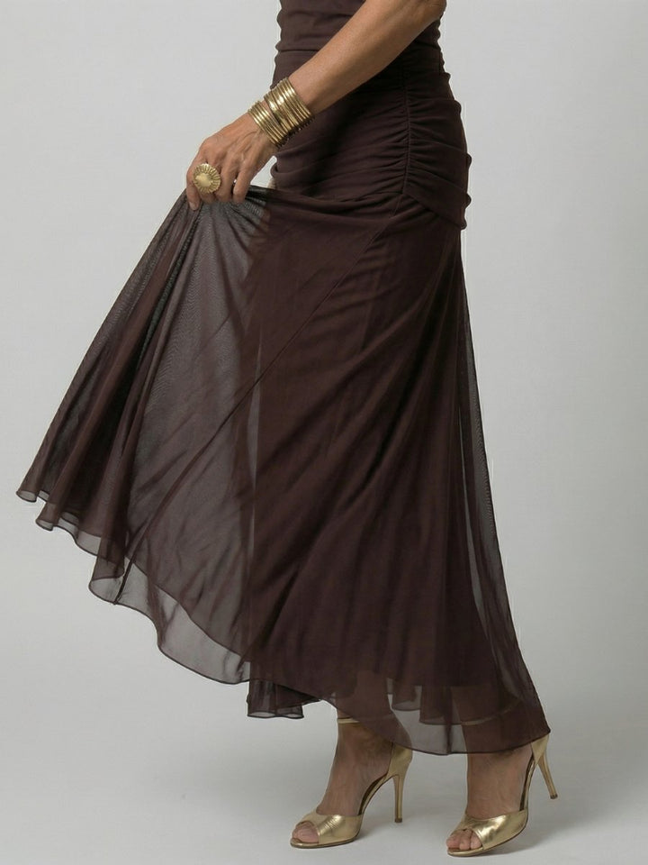 Women's Dress Floral Off-Shoulder Draped Flared Midi