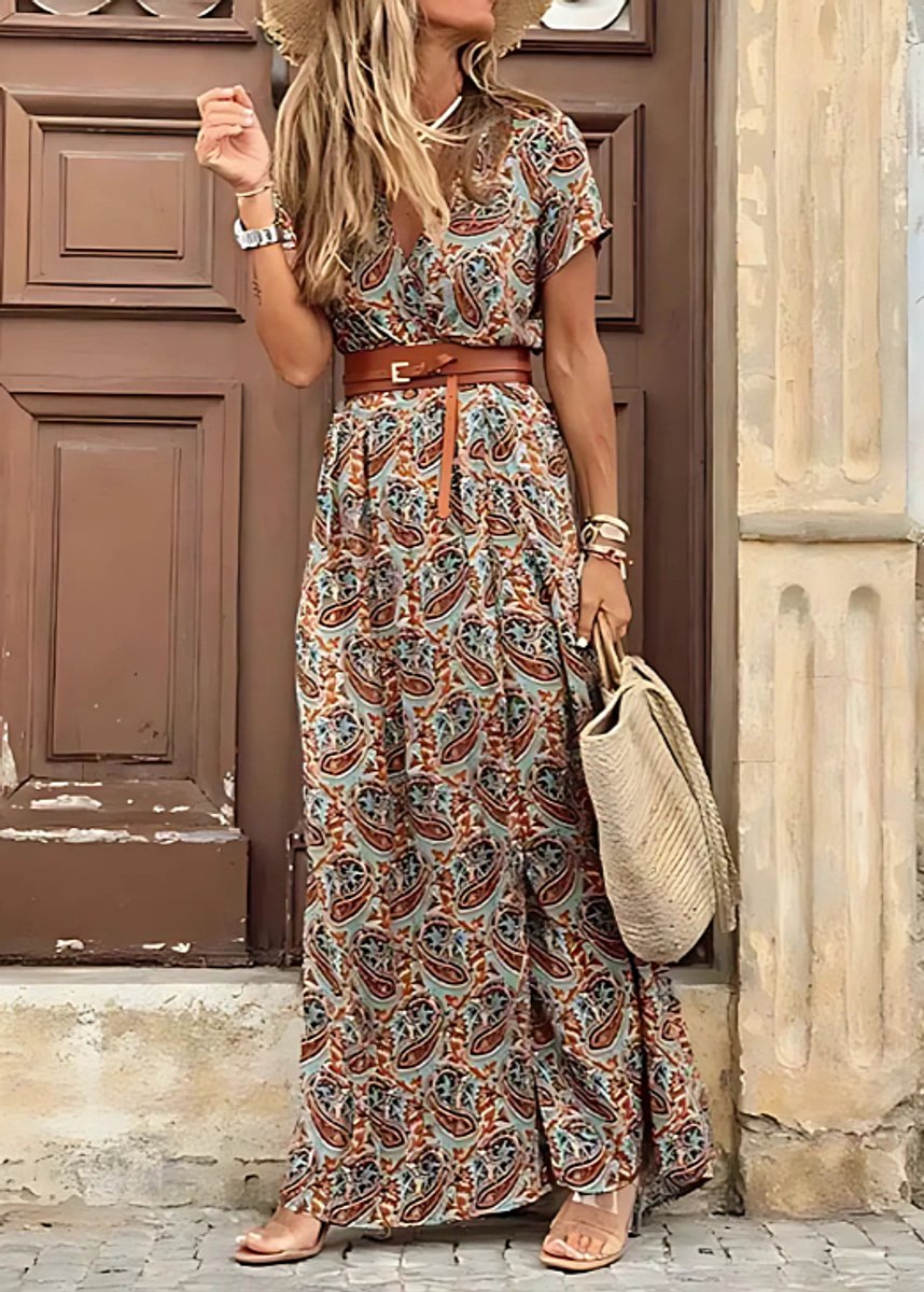 Women's Dress Flowy Boho Relaxed-Fit Lightweight Maxi