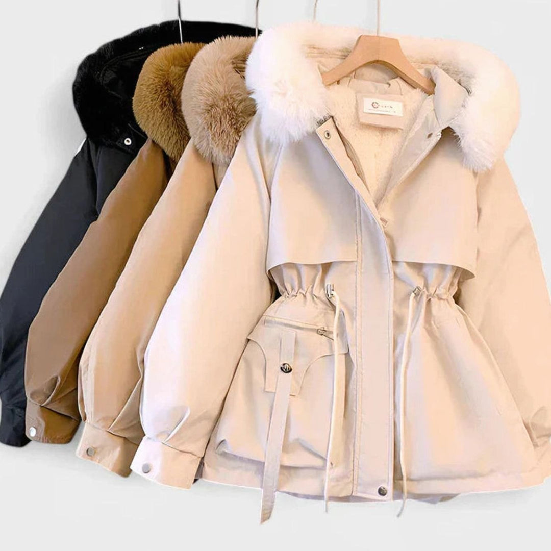 Women's Elegant Insulated Hooded Drawstring Winter Jacket