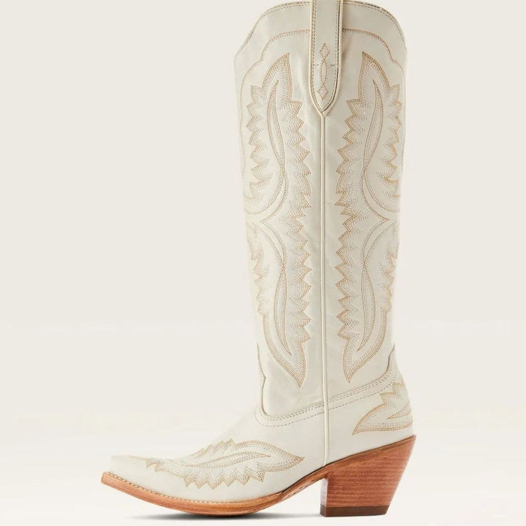 Women's Embroidered Pointed-Toe Cuban Heel Tall Cowboy Boots
