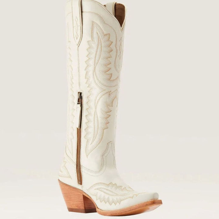 Women's Embroidered Pointed-Toe Cuban Heel Tall Cowboy Boots