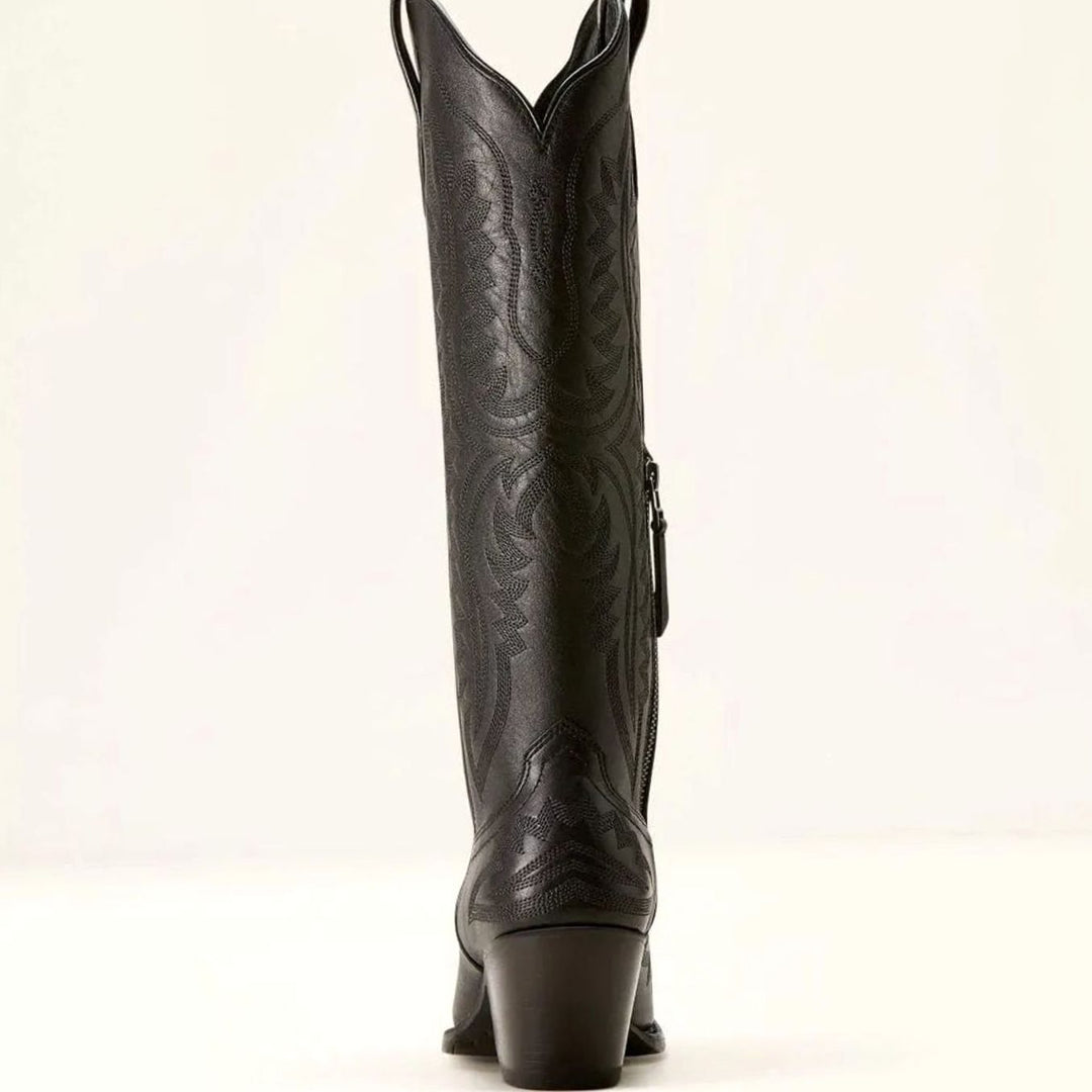 Women's Embroidered Pointed-Toe Cuban Heel Tall Cowboy Boots