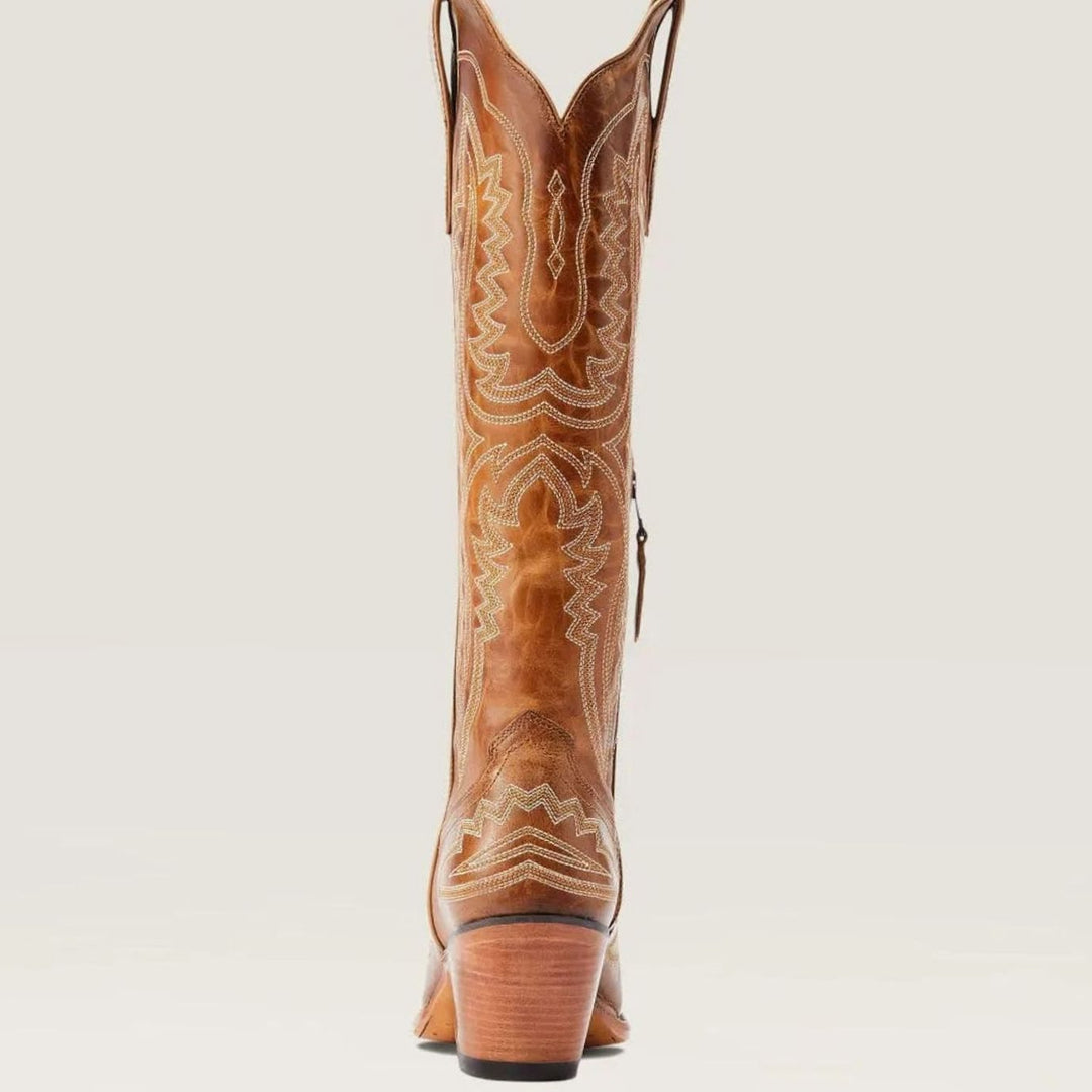 Women's Embroidered Pointed-Toe Cuban Heel Tall Cowboy Boots