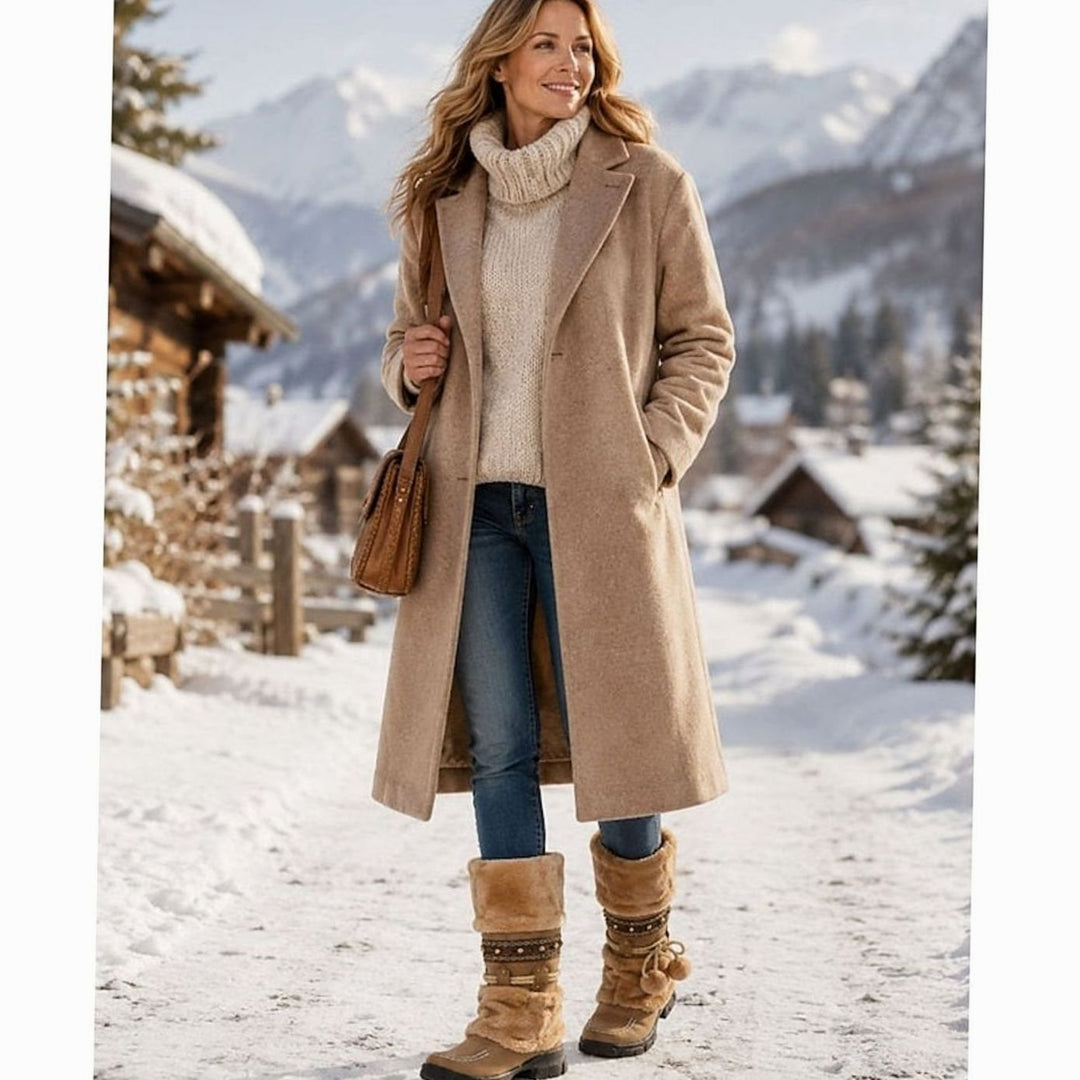 Women's Faux-Fur Cuff Boho Snow Boots Mid-Calf