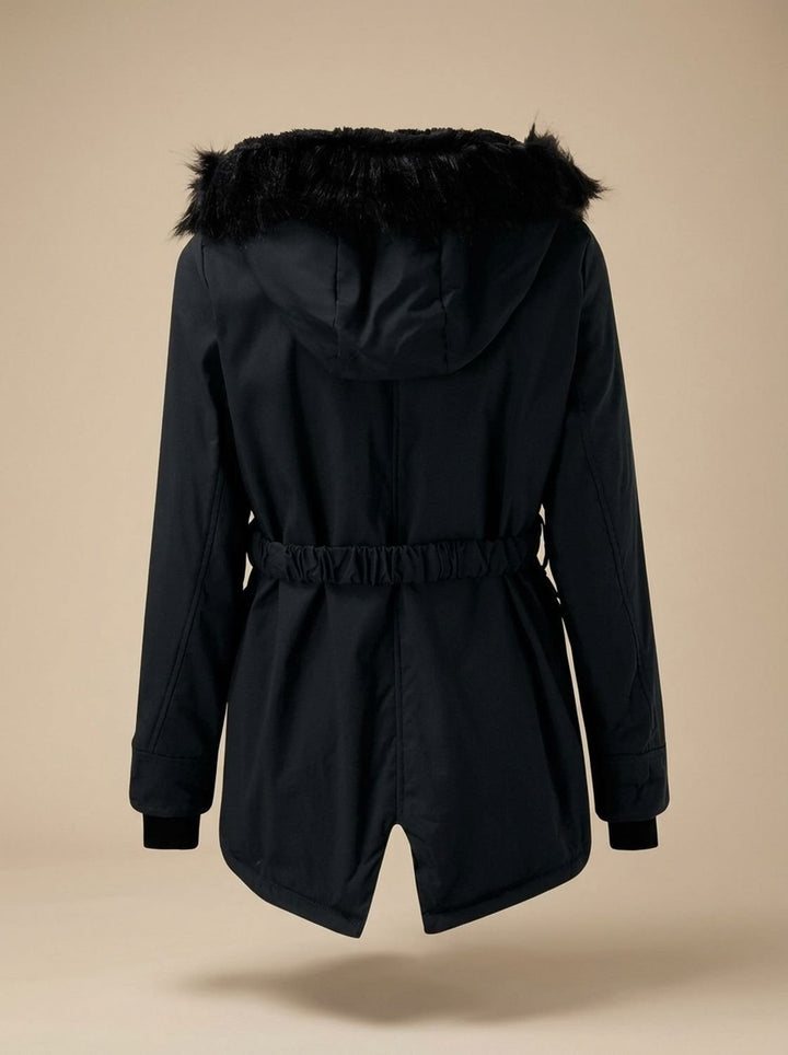 Women's Faux Fur Hooded Fleece-Lined Winter Parka Coat