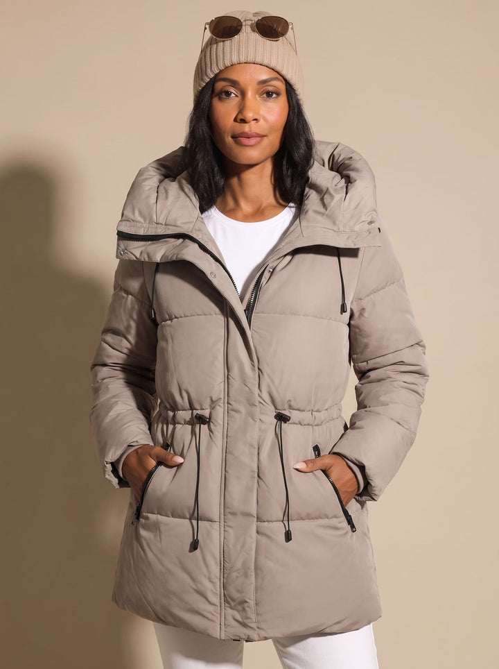 Women's Fitted Faux-Fur Hooded Puffer Jacket