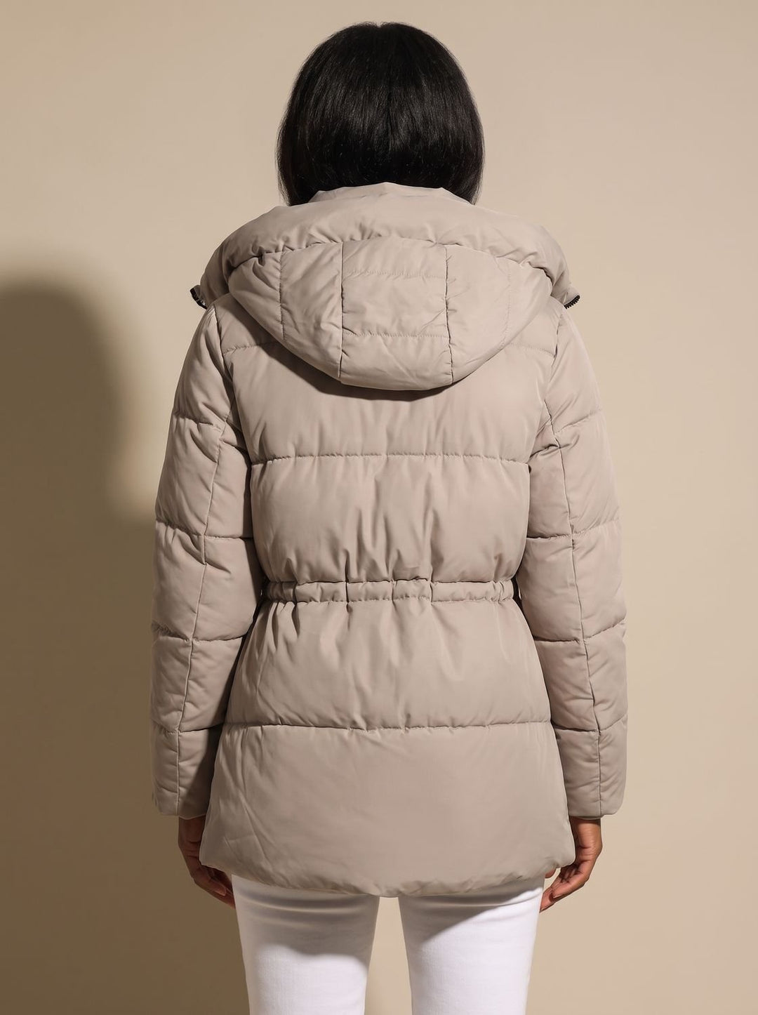 Women's Fitted Faux-Fur Hooded Puffer Jacket