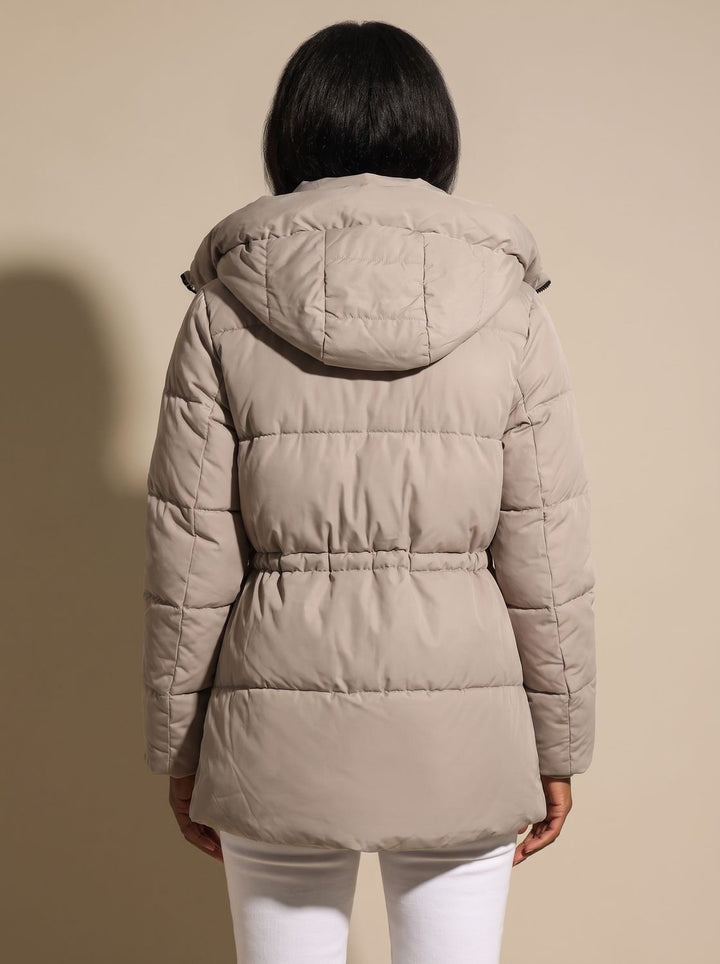 Women's Fitted Faux-Fur Hooded Puffer Jacket